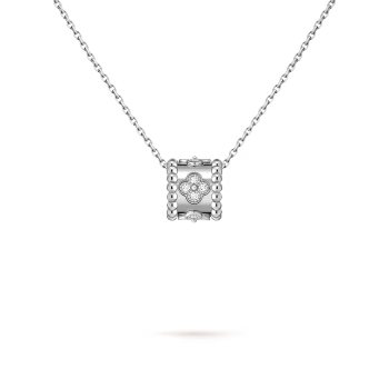 MC Perlée Pendant in 18k White Gold with Natural Diamonds