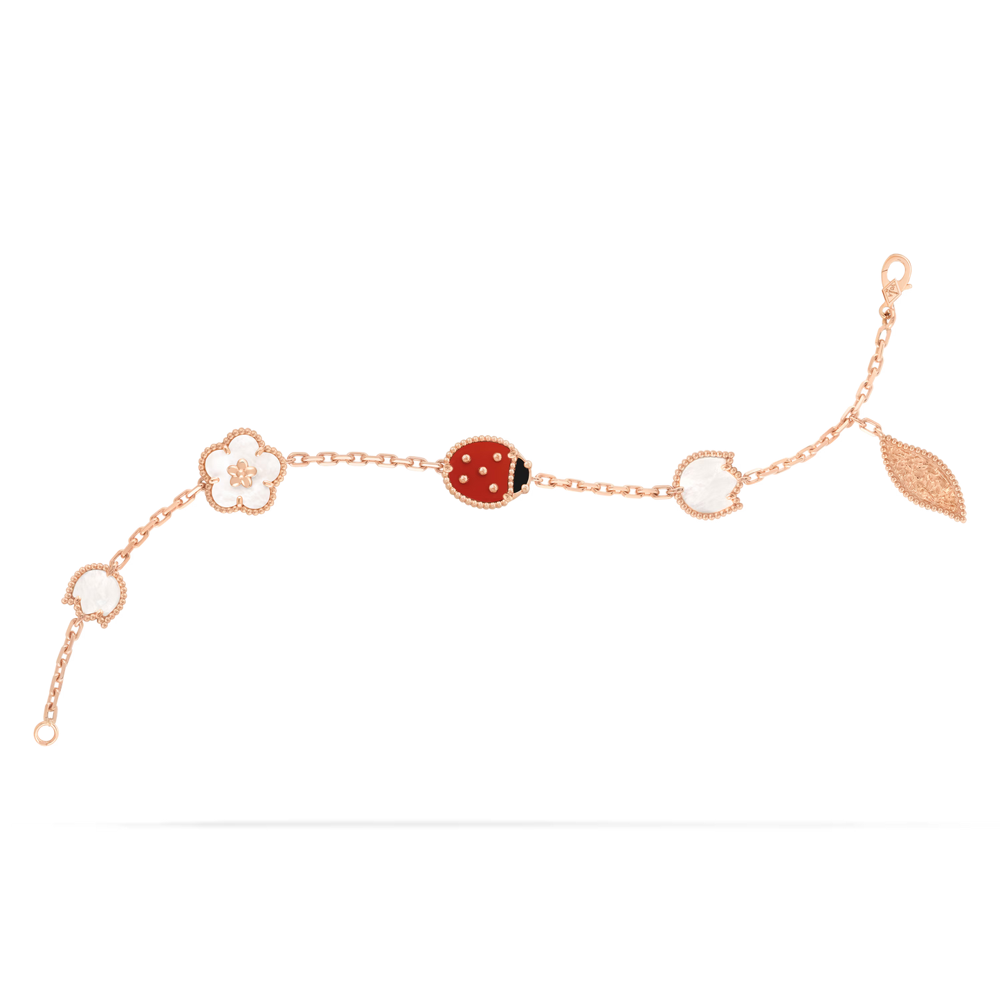 MC Clover Lucky Spring 5-motif Bracelet in 18k Rose Gold HK Setting