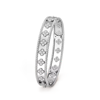 MC Perlée Bangle with Natural Diamonds in 18k White Gold HK Setting