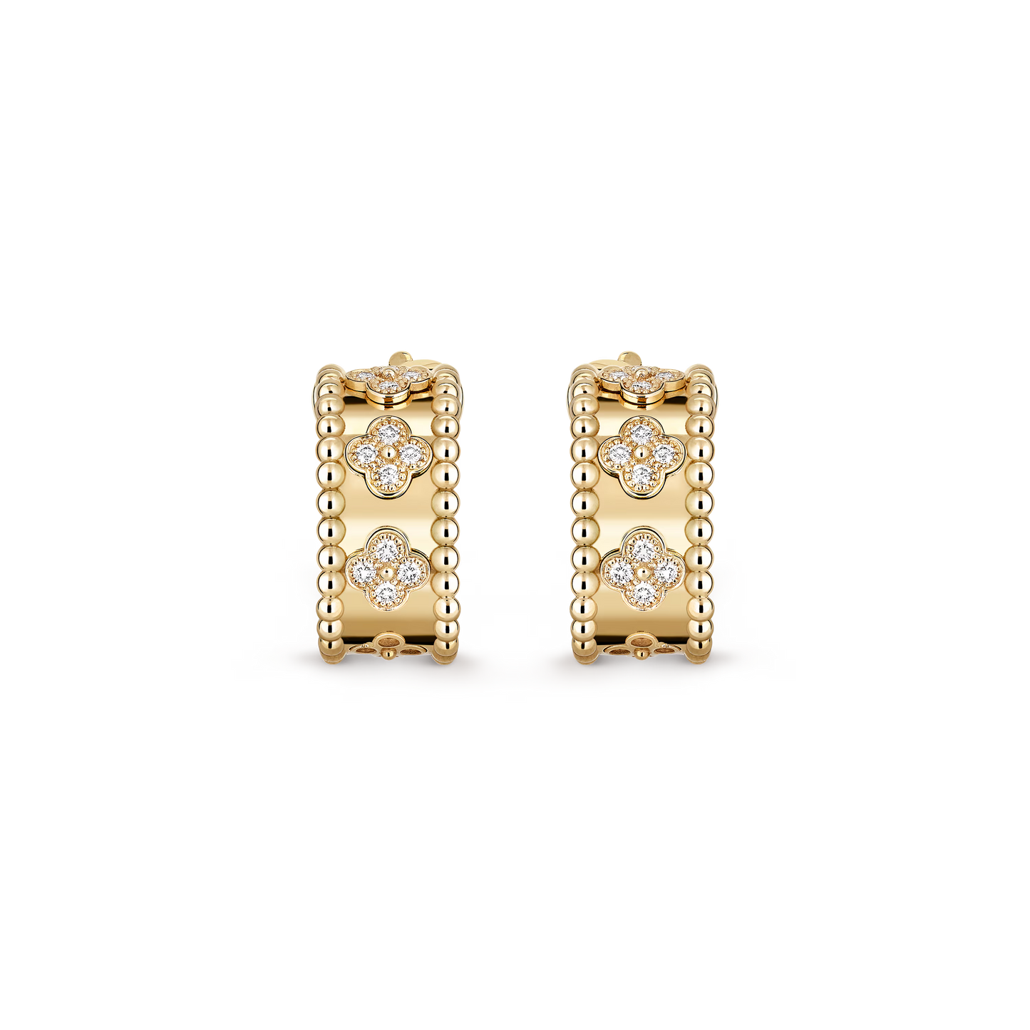 MC Perlée Earrings in 18K Yellow Gold with Natural Diamonds
