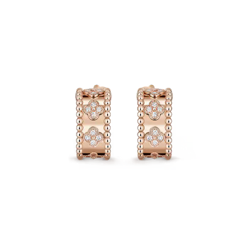 MC Perlée Earrings in 18K Rose Gold with Natural Diamonds