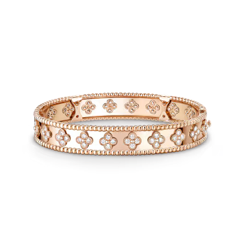 MC Perlée Bangle with Natural Diamonds in 18k Rose Gold HK Setting