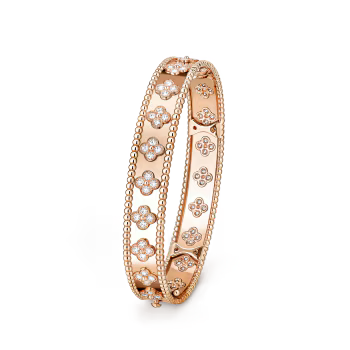 MC Perlée Bangle with Natural Diamonds in 18k Rose Gold HK Setting