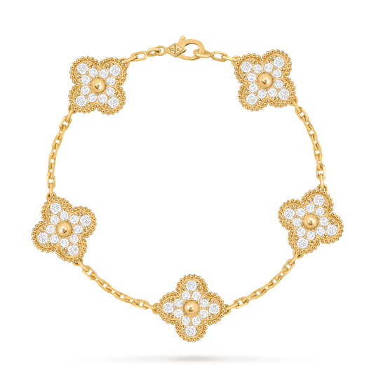 MC PAVE Bracelet in 18k Yellow Gold HK Setting