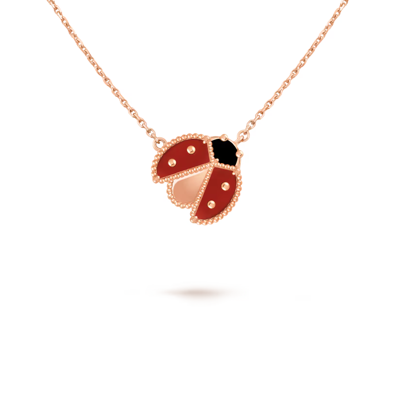 MC Lucky Spring Ladybug Pendant in 18k Rose Gold HK Setting