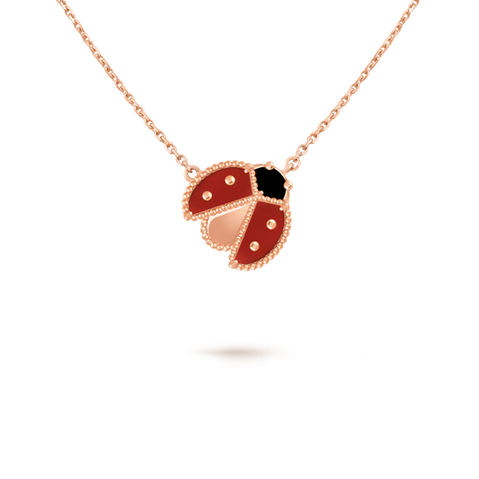 MC Lucky Spring Ladybug Pendant in 18k Rose Gold HK Setting